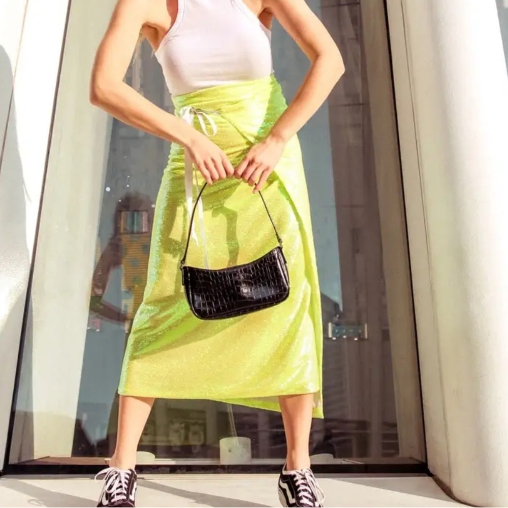 Maison Margiela Navetta Sequin Embellishment Midi Length Wrap Skirt. OS